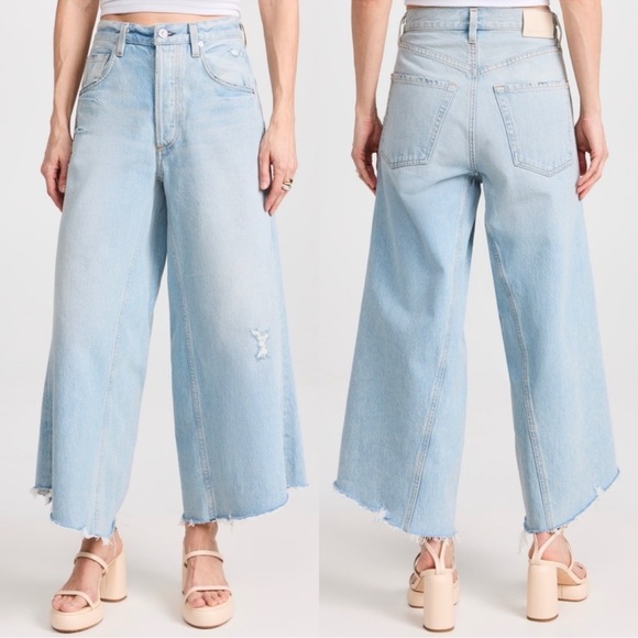 Citizens of Humanity Tessa Culotte Women 27 High Rise  Crop Jeans Wide Leg F - Picture 1 of 13